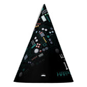 Computer Circuit Board Kids Robotic Birthday Party パーティーハット (左)