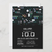 Computer Circuit Board Kids Robotic Birthday Party 招待状 (正面)