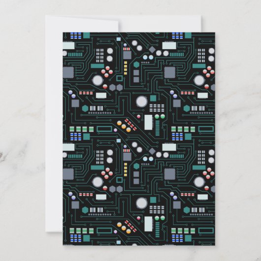 Computer Circuit Board Kids Robotic Birthday Party 招待状 (裏面)