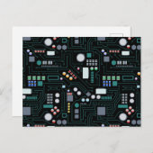 Computer Circuit Board Pattern  シーズンポストカード (正面/裏面)