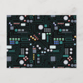 Computer Circuit Board Pattern  シーズンポストカード (正面)