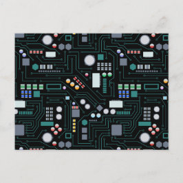 Computer Circuit Board Pattern シーズンポストカード