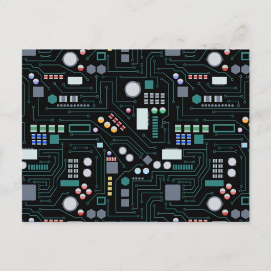 Computer Circuit Board Pattern  シーズンポストカード (正面)