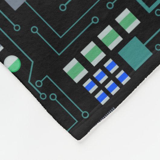 Computer Circuit Board Pattern  フリースブランケット (角)