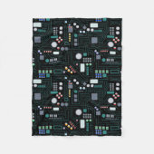 Computer Circuit Board Pattern  フリースブランケット (正面)