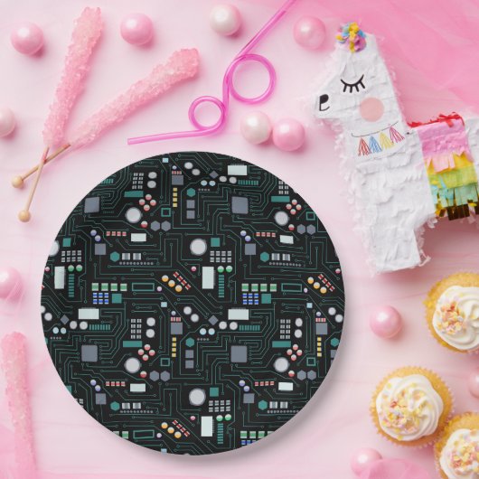 Computer Circuit Board Pattern ペーパープレート (パーティー)
