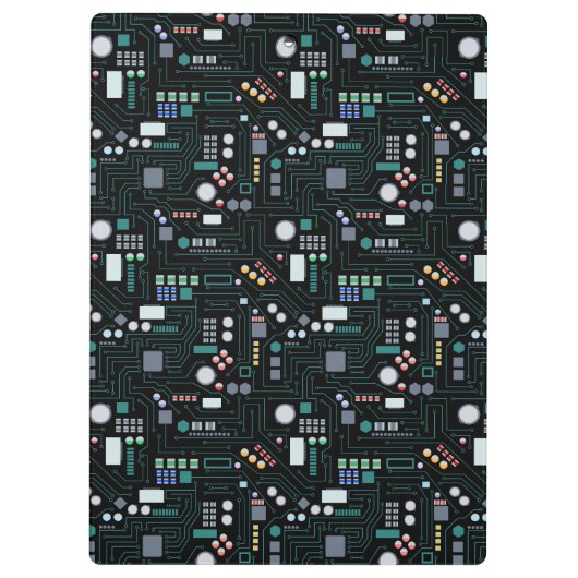 Computer Circuit Board Pattern Office Decor クリップボード (裏面)