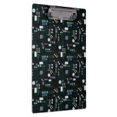 Computer Circuit Board Pattern Office Decor クリップボード (右)