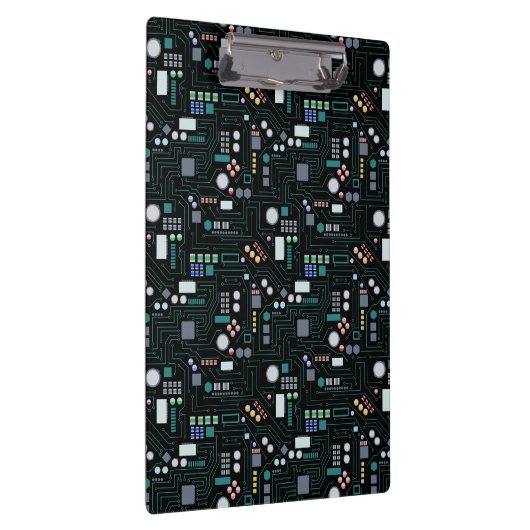 Computer Circuit Board Pattern Office Decor クリップボード (右)