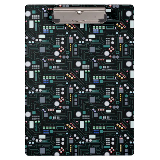 Computer Circuit Board Pattern Office Decor クリップボード (正面)