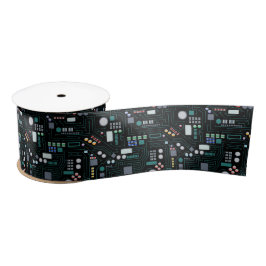 Computer Circuit Board Pattern Office Decor サテンリボン