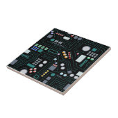 Computer Circuit Board Pattern Office Decor タイル (側面)