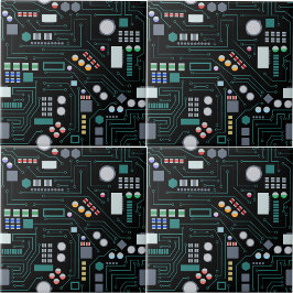 Computer Circuit Board Pattern Office Decor タイル