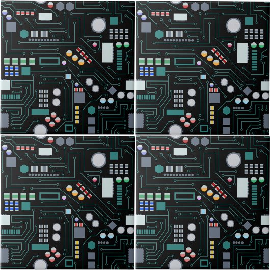 Computer Circuit Board Pattern Office Decor タイル