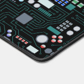 Computer Circuit Board Pattern Office Decor デスクマット (コーナー)