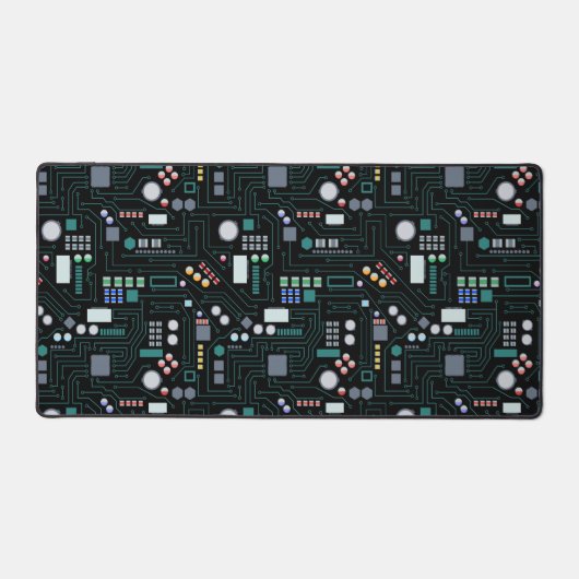 Computer Circuit Board Pattern Office Decor デスクマット (正面)