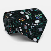 Computer Circuit Board Pattern Office Decor ネクタイ (ロール)