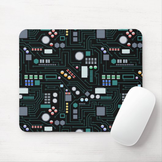 Computer Circuit Board Pattern Office Decor マウスパッド (マウス)