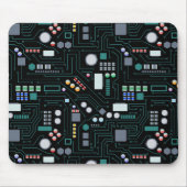 Computer Circuit Board Pattern Office Decor マウスパッド (正面)