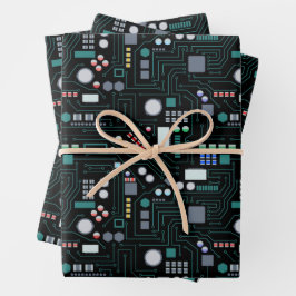 Computer Circuit Board Pattern Office Decor ラッピングペーパーシート