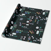 Computer Circuit Board Pattern Office Decor ラッピングペーパー (アンロールド)