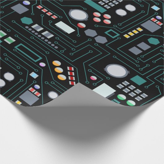 Computer Circuit Board Pattern Office Decor ラッピングペーパー (角)