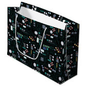 Computer Circuit Board Pattern Office Decor ラージペーパーバッグ (正面アングル)