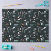 Computer Circuit Board Pattern Office Decor 薄葉紙 (クラフト)