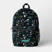 Computer Circuit Board Pattern School プリントバックパック (正面)
