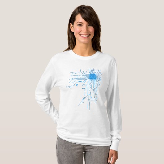 Computer CPU Chip PCB Circuit Design Tech Gift Tシャツ (正面フル)