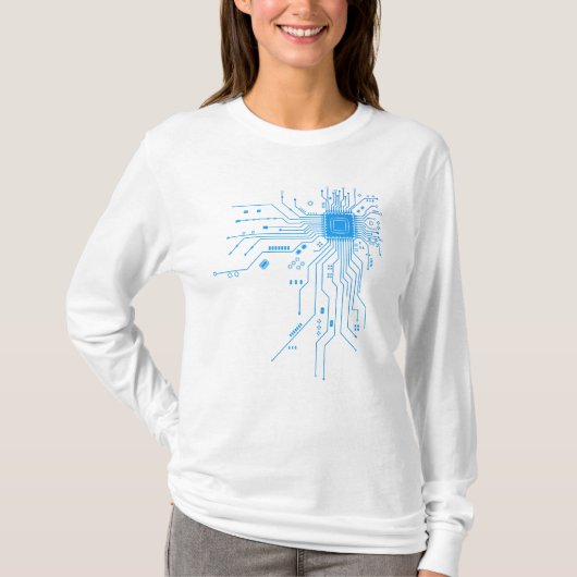 Computer CPU Chip PCB Circuit Design Tech Gift Tシャツ (正面)