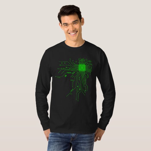 Computer CPU Chip PCB Circuit Design Tech Gift Tシャツ (正面フル)