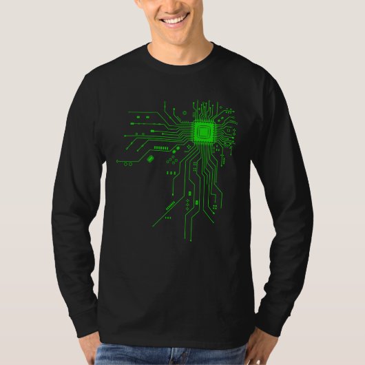 Computer CPU Chip PCB Circuit Design Tech Gift Tシャツ (正面)