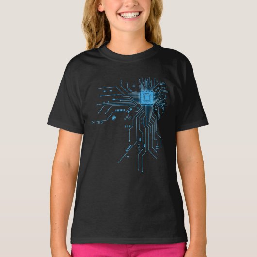 Computer CPU Chip PCB Circuit Design Tech Gift Tシャツ (正面)