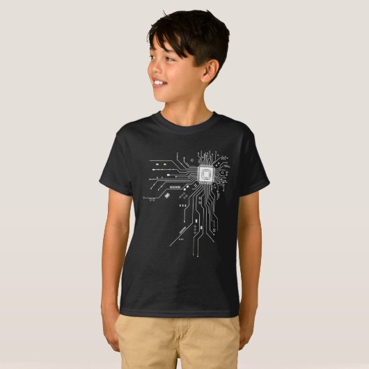 Computer CPU Chip PCB Circuit Design Tech Gift Tシャツ (正面フル)