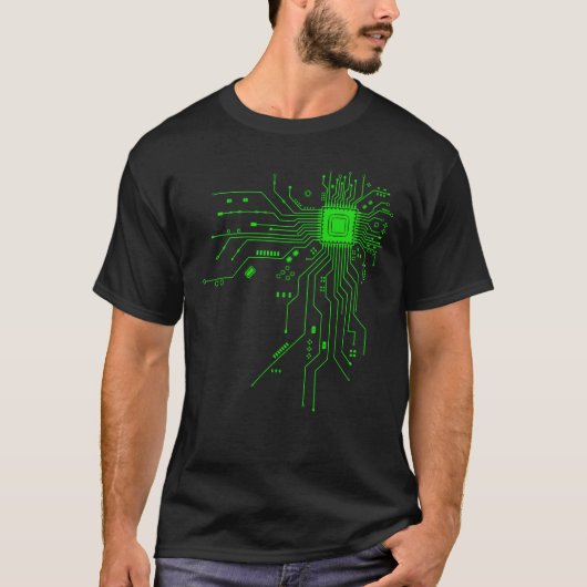 Computer CPU Chip PCB Circuit Design Tech Gift Tシャツ (正面)