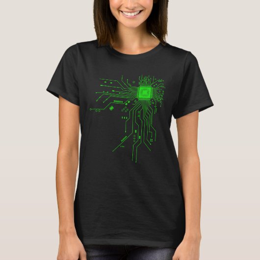 Computer CPU Chip PCB Circuit Design Tech Gift Tシャツ (正面)
