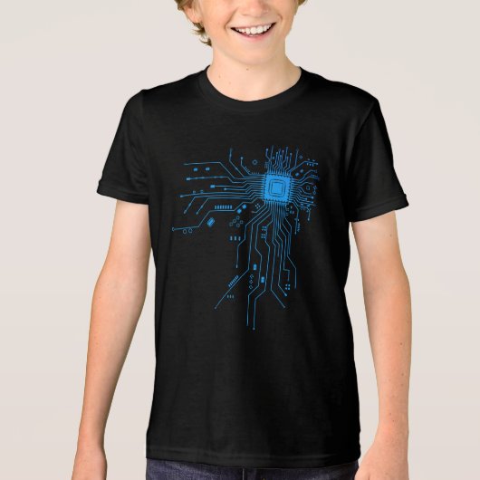 Computer CPU Chip PCB Circuit Design Tech Giftt トライブレンドＴシャツ (正面)