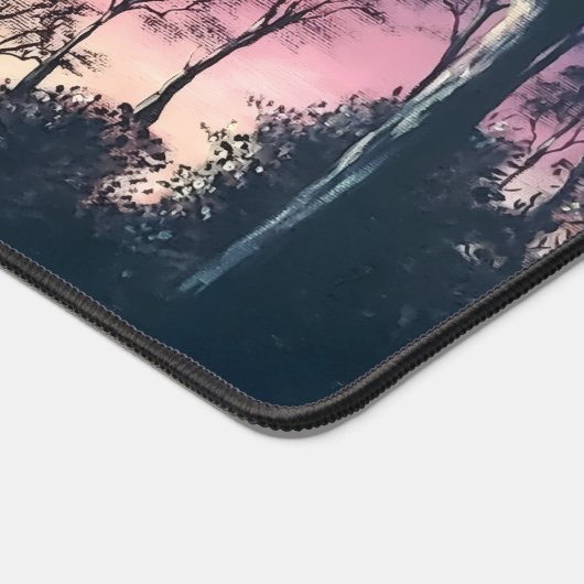 Computer desk keyboard matt with trees at sunset デスクマット (コーナー)