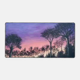 Computer desk keyboard matt with trees at sunset デスクマット