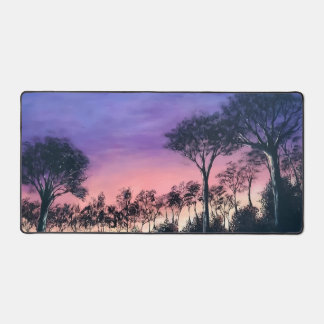 Computer desk keyboard matt with trees at sunset デスクマット