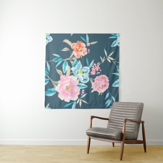 Computer drawn beautiful flowers illustrationflowe タペストリー (インサイチュ(横))