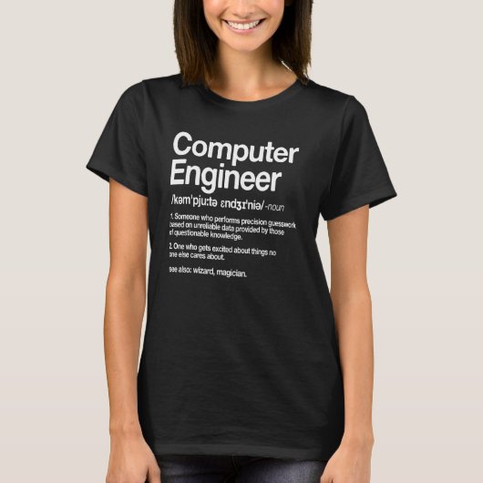 Computer Engineer Noun Programmer Developer Engine Tシャツ (正面)