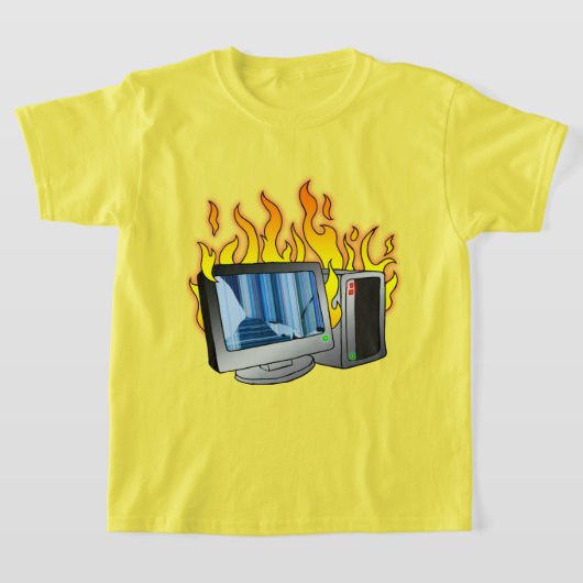 Computer Fire Kidsの基本Tシャツ Tシャツ (レイダウン)