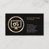 Computer Gears Icon PC Technician Business Card 名刺 (正面)