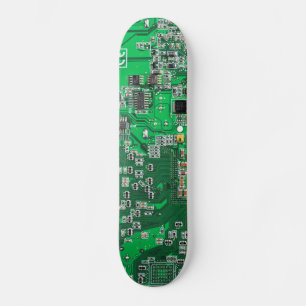 Computer Geek Circuit Board - green スケートボード