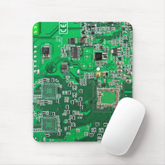 Computer Geek Circuit Board Green マウスパッド (マウス)