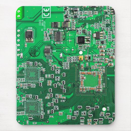 Computer Geek Circuit Board Green マウスパッド (正面)