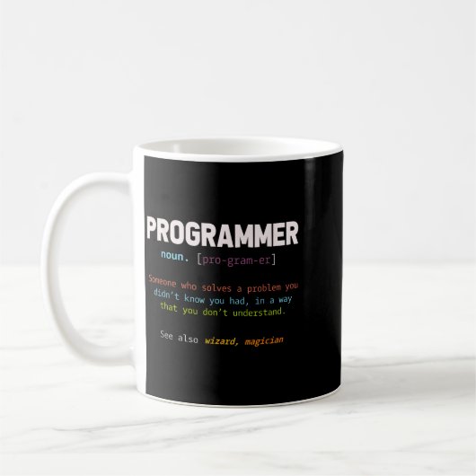 Computer Geek Nerd Gift Funny Programmer  コーヒーマグカップ (左)