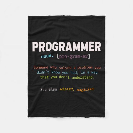 Computer Geek Nerd Gift Funny Programmer フリースブランケット (正面)